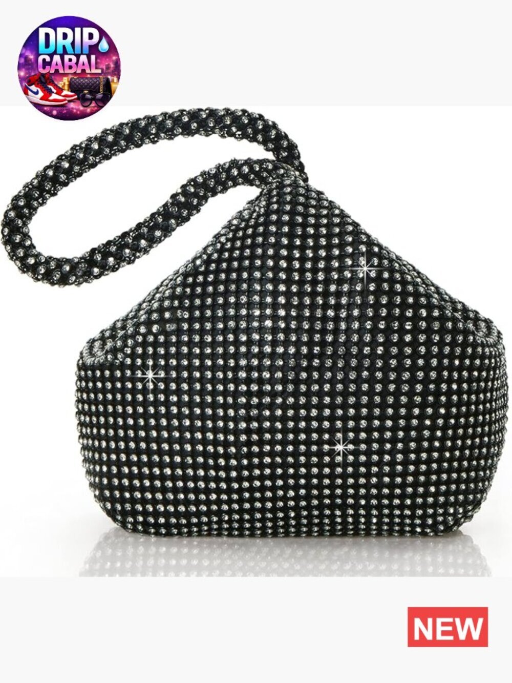Rhinestone Clutch Evening Bag Sparkly Glitter Triangle Purse Party Prom Wedding